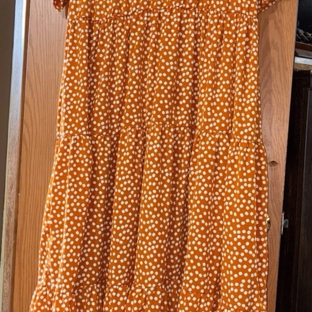 Orange Floral Women's Dress